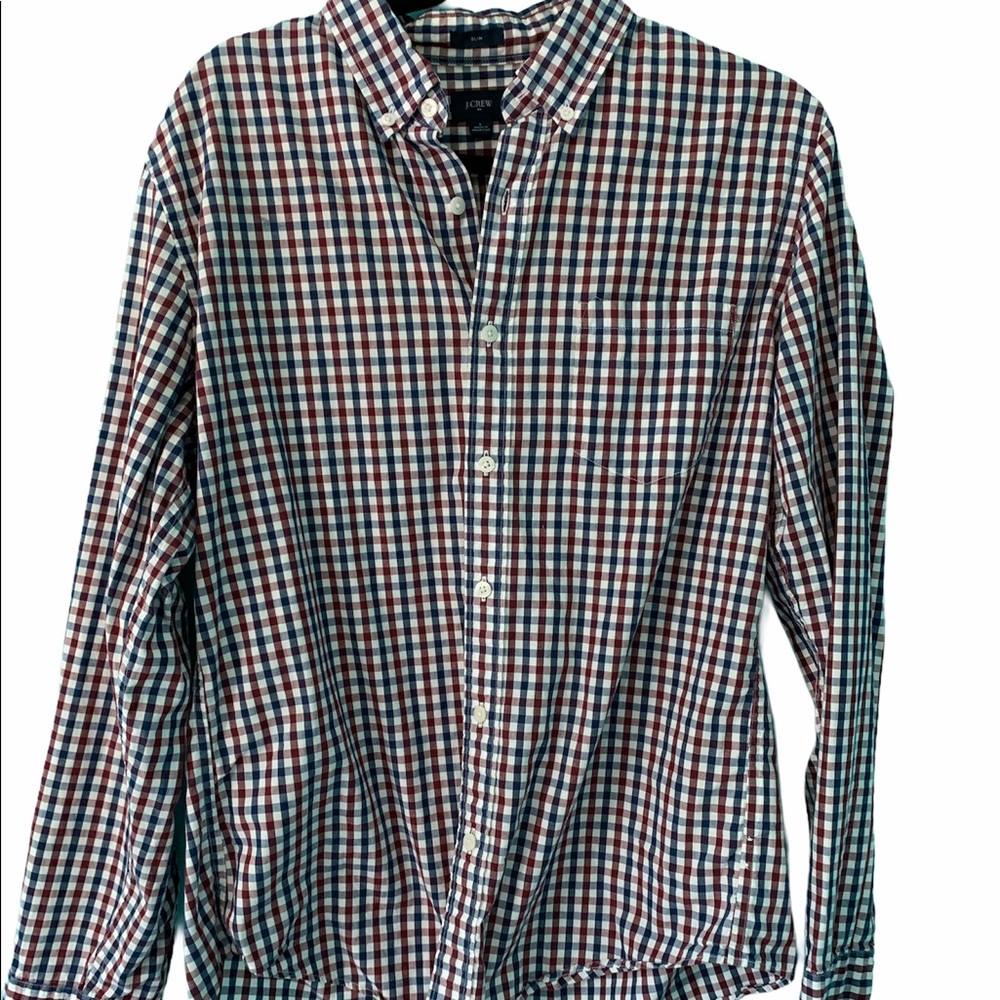 J. Crew Factory checked button down. Slim Large - Picture 3 of 4